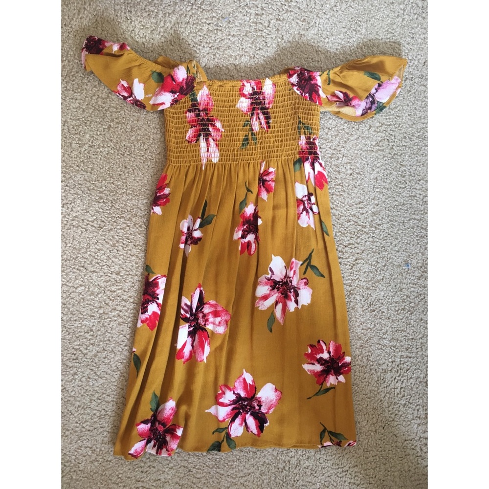 Mustard floral dress